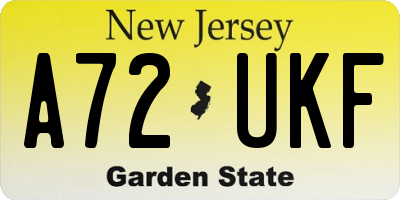 NJ license plate A72UKF