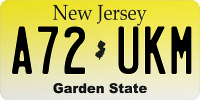 NJ license plate A72UKM