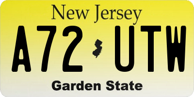 NJ license plate A72UTW