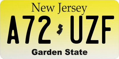 NJ license plate A72UZF