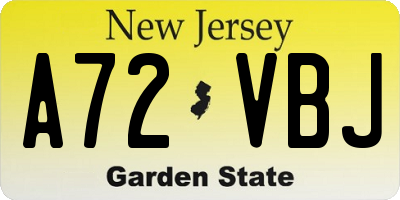 NJ license plate A72VBJ