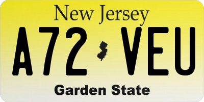 NJ license plate A72VEU