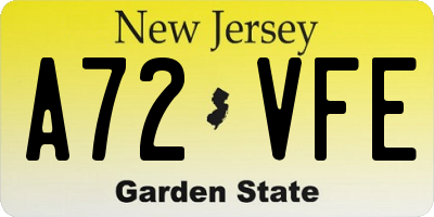NJ license plate A72VFE