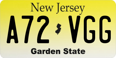NJ license plate A72VGG