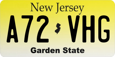 NJ license plate A72VHG