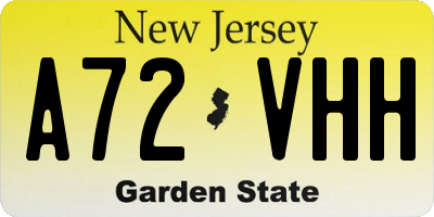 NJ license plate A72VHH