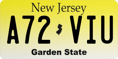 NJ license plate A72VIU