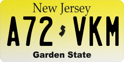 NJ license plate A72VKM