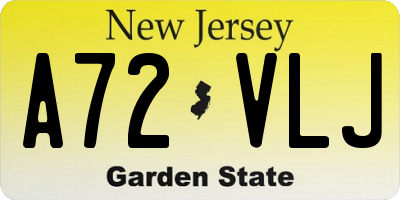 NJ license plate A72VLJ