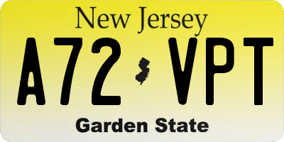 NJ license plate A72VPT