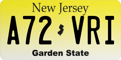 NJ license plate A72VRI