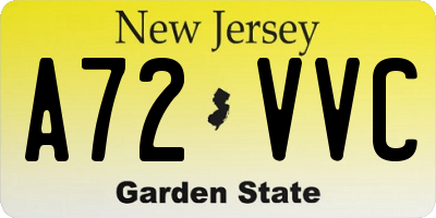 NJ license plate A72VVC