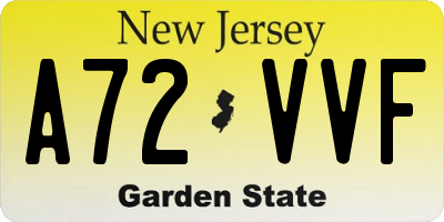 NJ license plate A72VVF