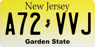 NJ license plate A72VVJ