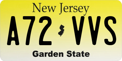 NJ license plate A72VVS
