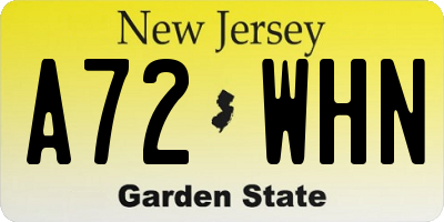 NJ license plate A72WHN