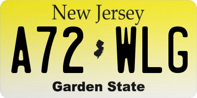 NJ license plate A72WLG
