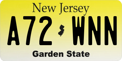 NJ license plate A72WNN