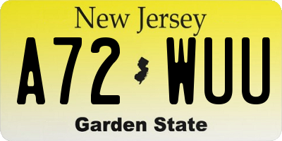 NJ license plate A72WUU
