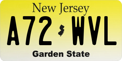 NJ license plate A72WVL