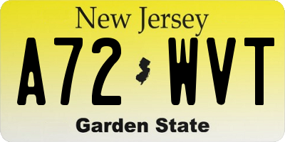 NJ license plate A72WVT