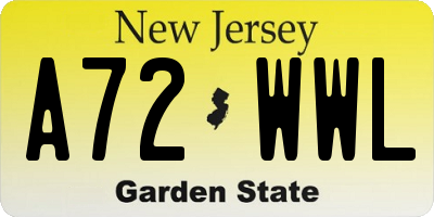 NJ license plate A72WWL