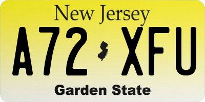 NJ license plate A72XFU