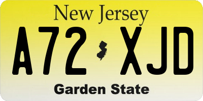 NJ license plate A72XJD