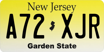 NJ license plate A72XJR