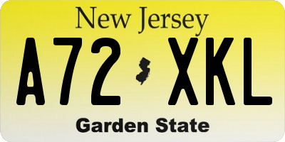 NJ license plate A72XKL