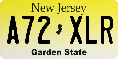 NJ license plate A72XLR