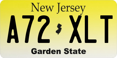 NJ license plate A72XLT