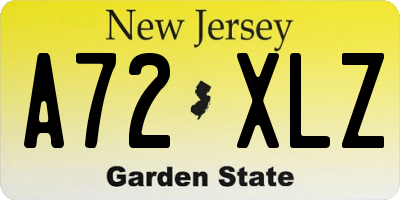 NJ license plate A72XLZ