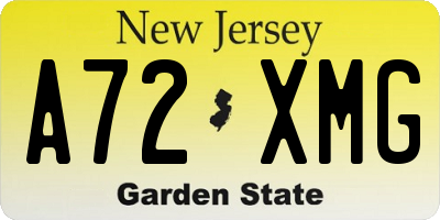 NJ license plate A72XMG