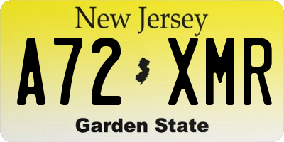 NJ license plate A72XMR
