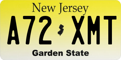 NJ license plate A72XMT