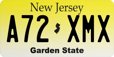 NJ license plate A72XMX