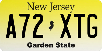 NJ license plate A72XTG