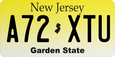 NJ license plate A72XTU