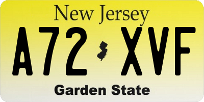 NJ license plate A72XVF