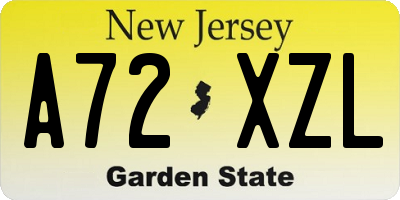 NJ license plate A72XZL