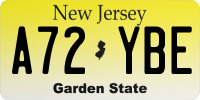 NJ license plate A72YBE