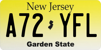 NJ license plate A72YFL