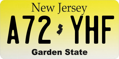 NJ license plate A72YHF