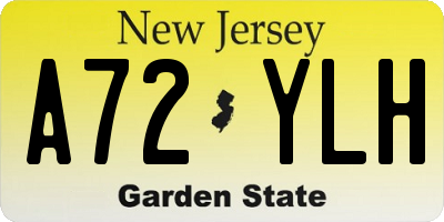NJ license plate A72YLH