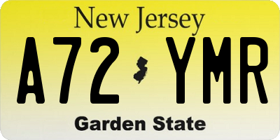 NJ license plate A72YMR