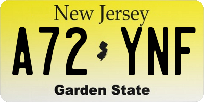 NJ license plate A72YNF