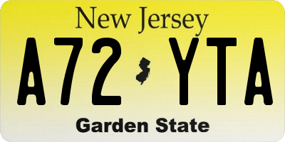 NJ license plate A72YTA