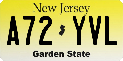 NJ license plate A72YVL