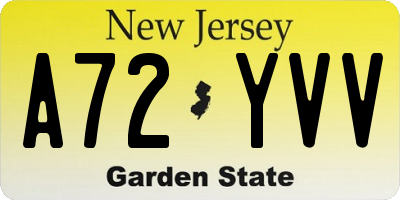 NJ license plate A72YVV